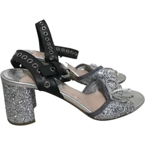 Pre-owned Leather sandals , female, Sizes: 4 UK - Miu Miu Pre-owned - Modalova