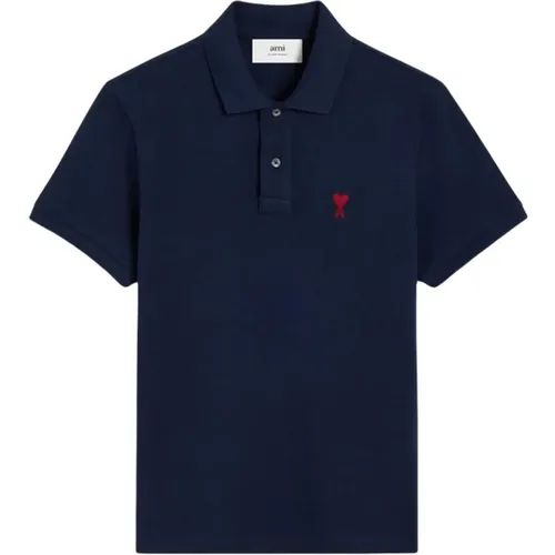 De Coeur Polo Shirt Navy , male, Sizes: S, 2XL - Ami Paris - Modalova