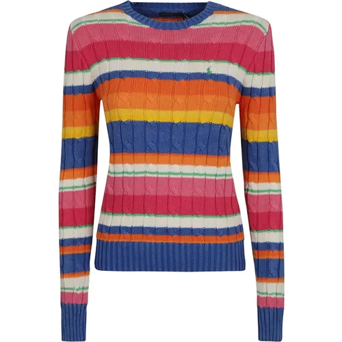 Striped Cotton Sweatshirt Crew Neck , female, Sizes: M, S, XS - Ralph Lauren - Modalova
