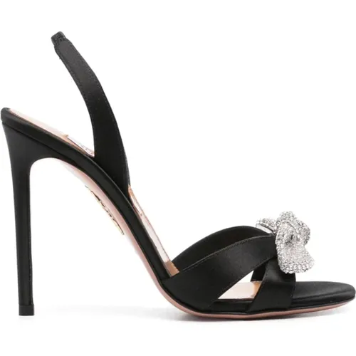 Satin Bow Sandals , female, Sizes: 3 UK, 4 UK, 4 1/2 UK, 2 UK, 7 UK, 6 UK, 5 1/2 UK, 5 UK - Aquazzura - Modalova