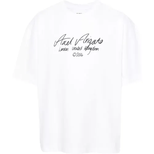 Weiße T-shirts und Polos Kollektion,Weißes Logo-Print Baumwoll-T-Shirt - Axel Arigato - Modalova