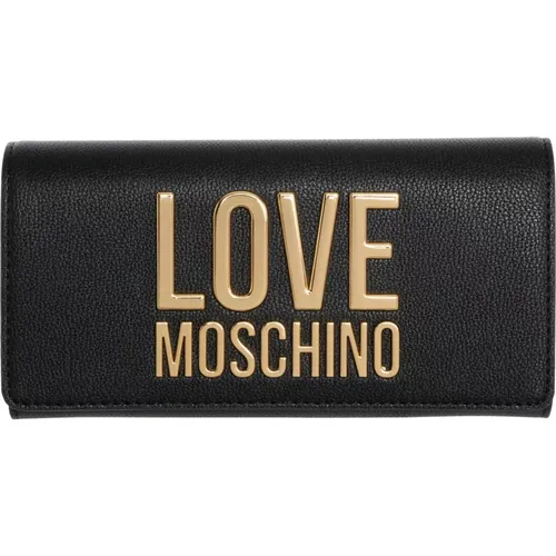 Elegant Snap Closure Wallet , female, Sizes: ONE SIZE - Love Moschino - Modalova