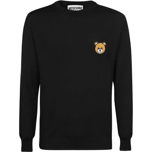 Schwarze Pullover für Männer , Herren, Größe: XL - Moschino - Modalova