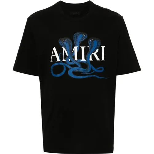 Snake Logo Jersey Crew Neck T-shirt , male, Sizes: L, XL - Amiri - Modalova