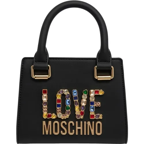 Rhinestone Logo Mini-Tasche , Damen, Größe: ONE Size - Love Moschino - Modalova