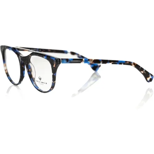 Geometrische Wayfarer Brille Blau Havana , Herren, Größe: ONE Size - Frankie Morello - Modalova