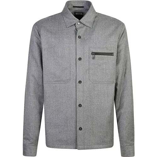 Grey Shirts for Men Aw24 , male, Sizes: L, M, XL - Ermenegildo Zegna - Modalova