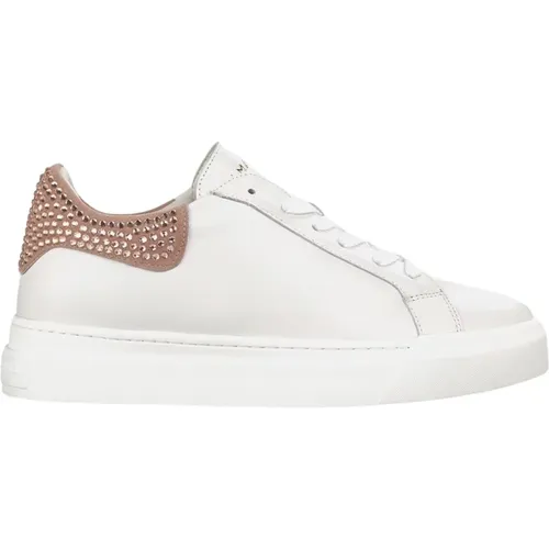 Womens Leather Sneaker with Rhinestone Detail , female, Sizes: 7 UK, 5 UK, 8 UK, 9 UK, 4 UK, 6 UK - Alma en Pena - Modalova