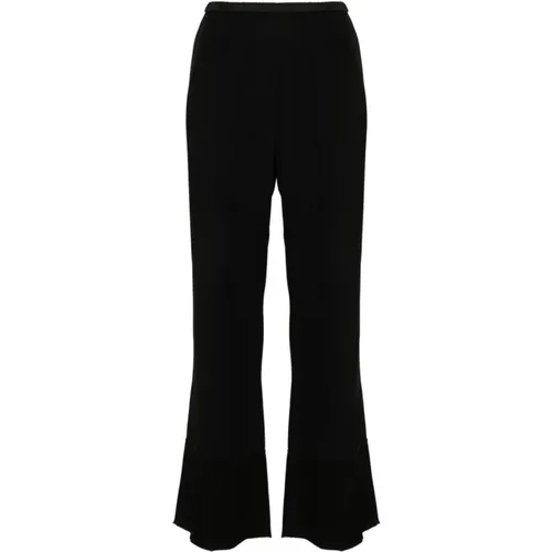 Schwarze High-Waist Straight Leg Hose , Damen, Größe: M - Forte Forte - Modalova