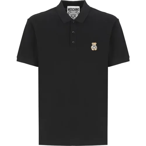 Schwarzes Polo-Shirt mit Teddybär-Logo , Herren, Größe: XL - Moschino - Modalova