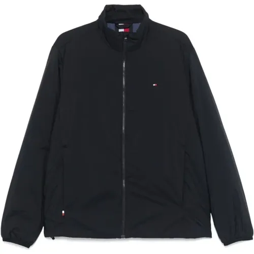 Blauer Ripstop-Logo-Mantel , Herren, Größe: XL - Tommy Hilfiger - Modalova