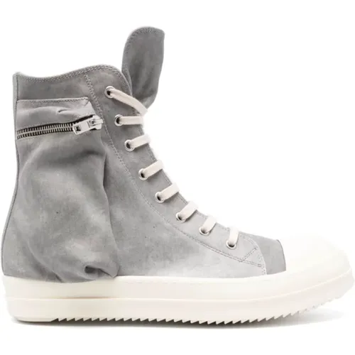 Cargo Sneakers in Denim Finish , male, Sizes: 7 1/2 UK, 6 UK, 6 1/2 UK, 7 UK, 8 1/2 UK, 5 1/2 UK, 9 UK, 9 1/2 UK, 10 1/2 UK - Rick Owens - Modalova