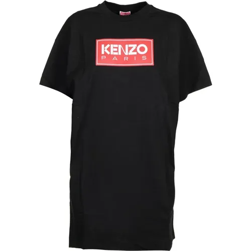 Schwarzes Mini T-Shirt Kleid , Damen, Größe: L - Kenzo - Modalova