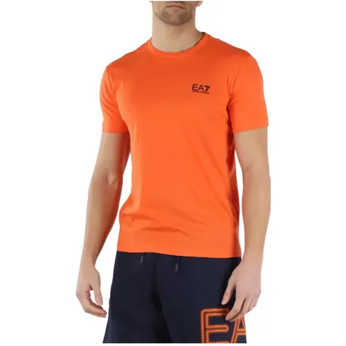 Reines Baumwoll T-shirt , Herren, Größe: XL - Emporio Armani EA7 - Modalova