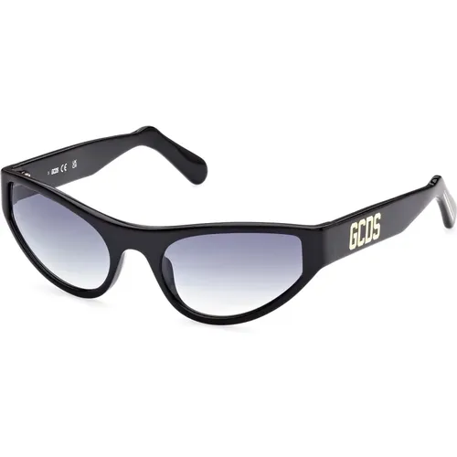 Schwarze Sonnenbrille Gd0024 Modell 01B , Damen, Größe: 55 MM - Gcds - Modalova
