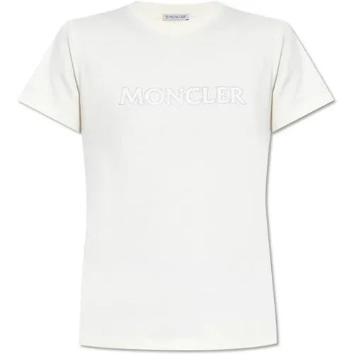 T-shirt with logo , female, Sizes: S, L, M - Moncler - Modalova