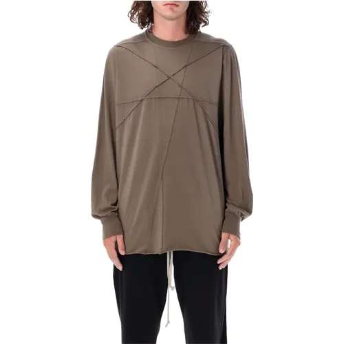 Jumbo Stitch T-Shirt Geometrische Details , Herren, Größe: L - Rick Owens - Modalova