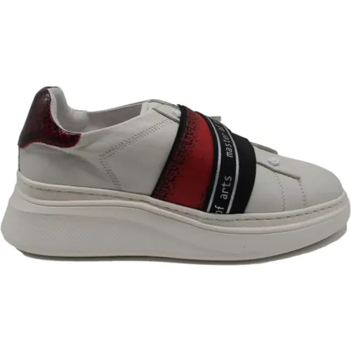Red and Black Elastic Low-Top Sneakers , female, Sizes: 4 UK - MOA - Master OF Arts - Modalova