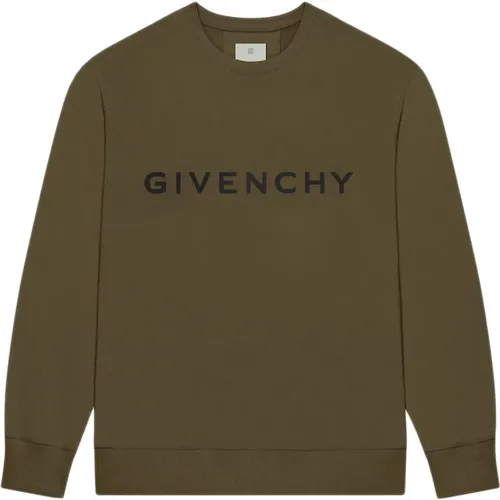 Creweck Sweater with Signature , male, Sizes: L, M - Givenchy - Modalova