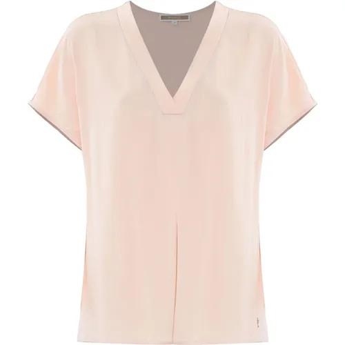 Minimalistische Viskose V-Ausschnitt Bluse , Damen, Größe: 2XL - Kocca - Modalova