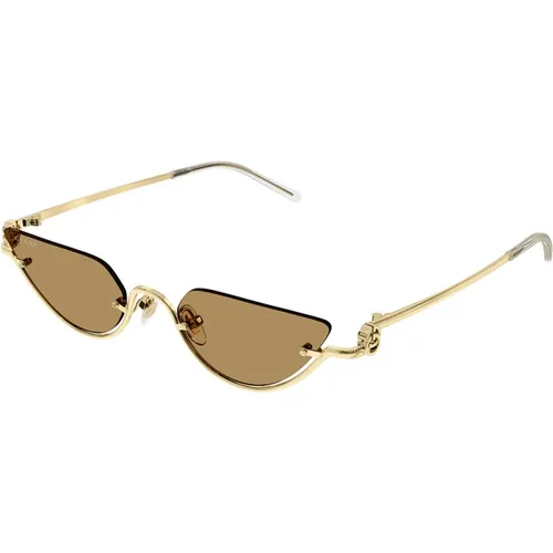 Semi Rimless Cat Eye Sunglasses , unisex, Sizes: 53 MM - Gucci - Modalova