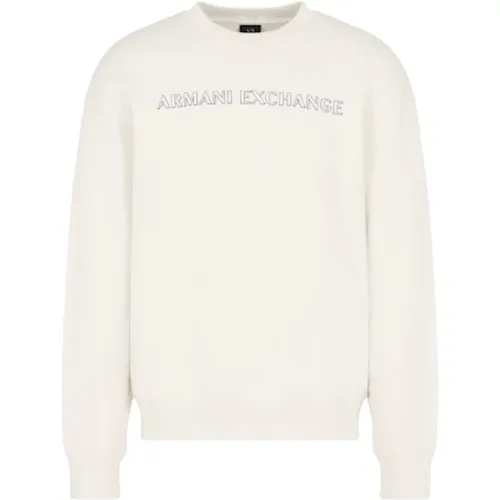Weiße Sweatshirt mit Logo-Druck - Armani Exchange - Modalova