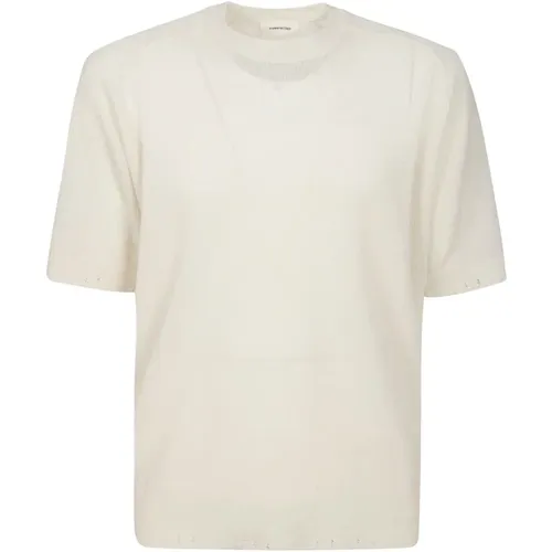 Leinen Halbärmeliges T-Shirt,Braunes Leinen T-Shirt mit halben Ärmeln - Atomofactory - Modalova