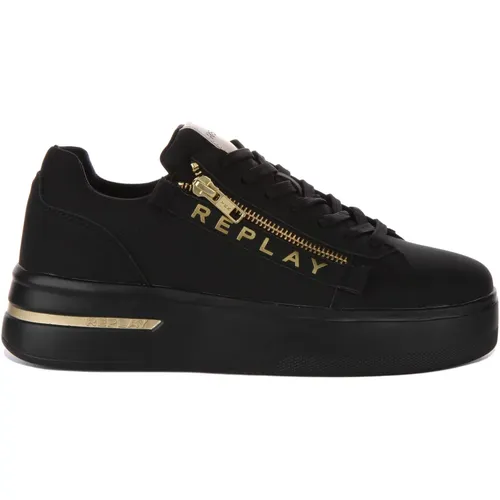 Zip Casual Trainers Gold Women , female, Sizes: 7 UK, 6 UK - Replay - Modalova