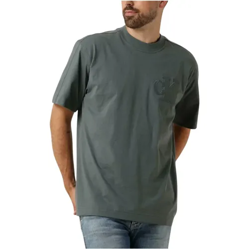 Herren Polo & Tee Applique Shirt , Herren, Größe: S - Calvin Klein - Modalova