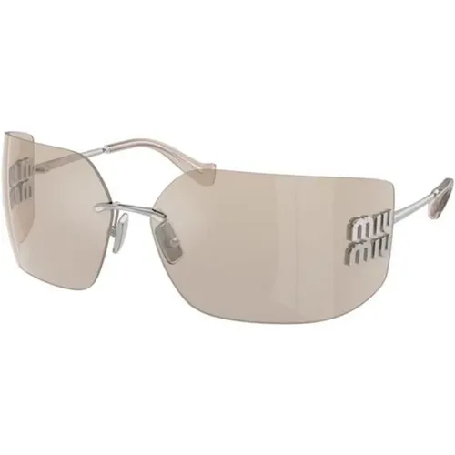 Silver Frame Sunglasses , unisex, Sizes: ONE SIZE - Miu Miu - Modalova