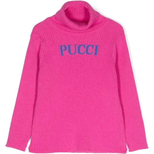 Fuchsia Rollkragenpullover mit Logo-Einlage - EMILIO PUCCI - Modalova