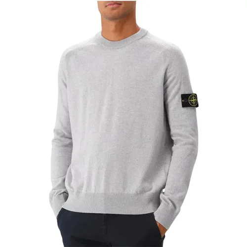 Grauer Melange Strickpullover - Stone Island - Modalova