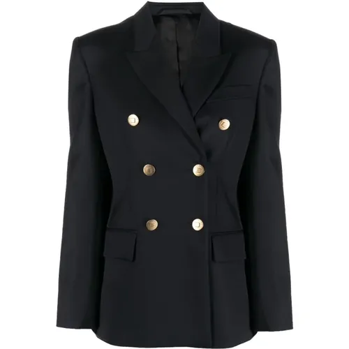 Navy Double-Breasted Jacket , female, Sizes: S, M - Givenchy - Modalova