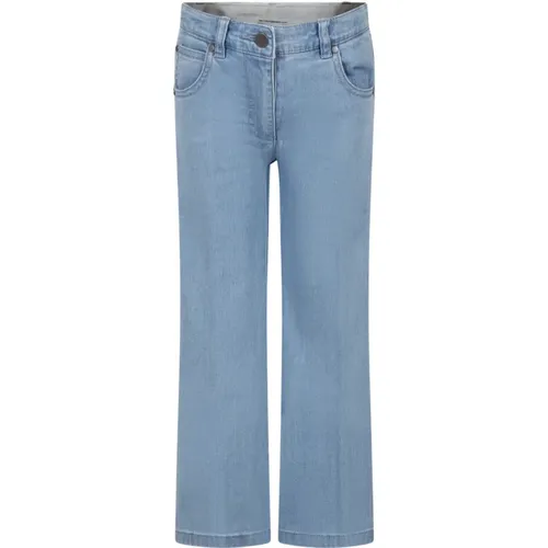 Himmelblaue Denim Jeans mit Geprägtem Logo - Stella Mccartney - Modalova