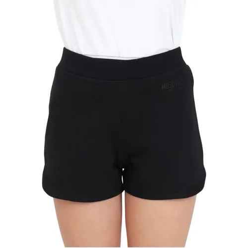 Schwarze Shorts mit elastischem Bund - Moschino - Modalova