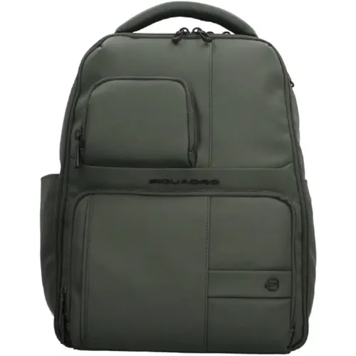 Grüner Rucksack für Laptops , Herren, Größe: ONE Size - Piquadro - Modalova