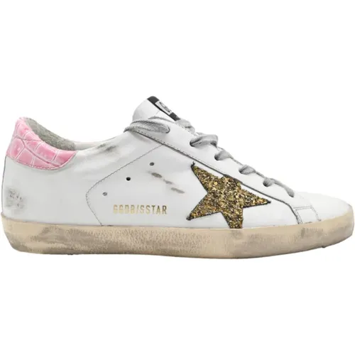 Gold Glitter Star Sneakers , female, Sizes: 6 UK - Golden Goose - Modalova