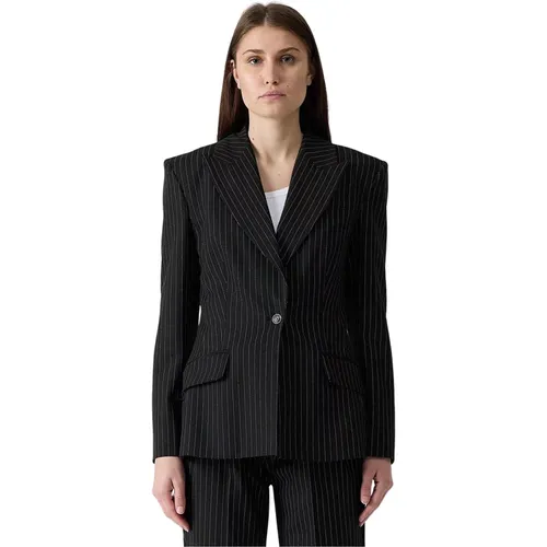 Pinstripe Jacket and White , female, Sizes: XS - Versace Jeans Couture - Modalova