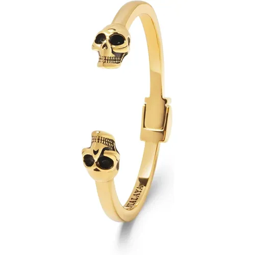 Men's Golden Skull Bangle , Herren, Größe: L - Nialaya - Modalova