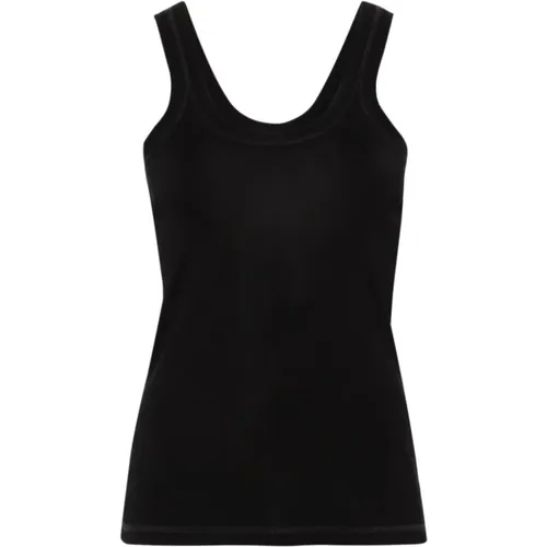 Schwarzes Ripp Tank Top , Damen, Größe: M - Lemaire - Modalova