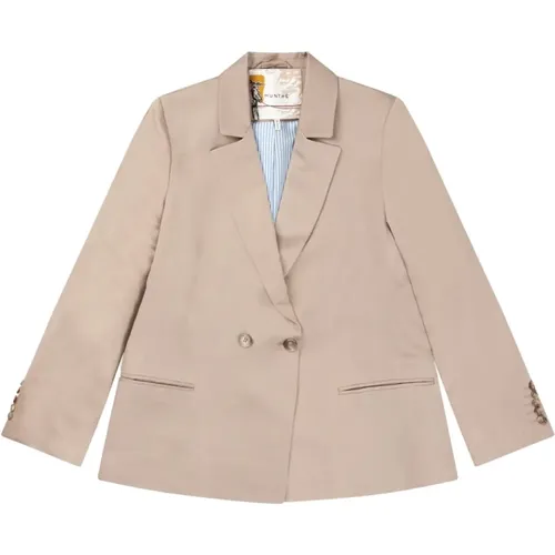 Eleganter Gestreifter Blazer mit Knopfverschluss , Damen, Größe: L - Munthe - Modalova