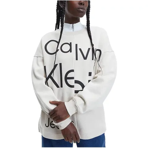 Bold Interrupted Logo Sweatshirt , female, Sizes: S - Calvin Klein - Modalova