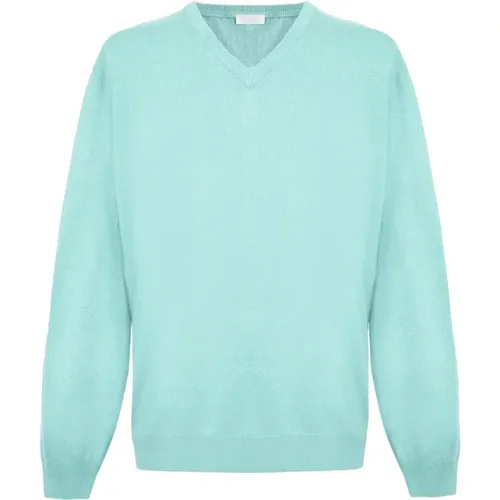 Luxuriöser Cashmere V-Ausschnitt Pullover , Damen, Größe: L - Malo - Modalova