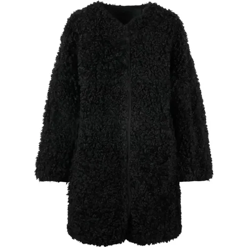 Reversible Faux Leather and Faux Fur Coat , female, Sizes: L - Stand Studio - Modalova