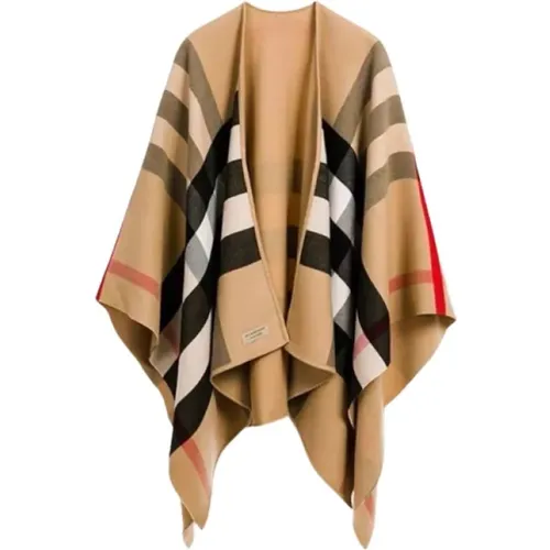 Grey Check Reversible Cape - Burberry - Modalova