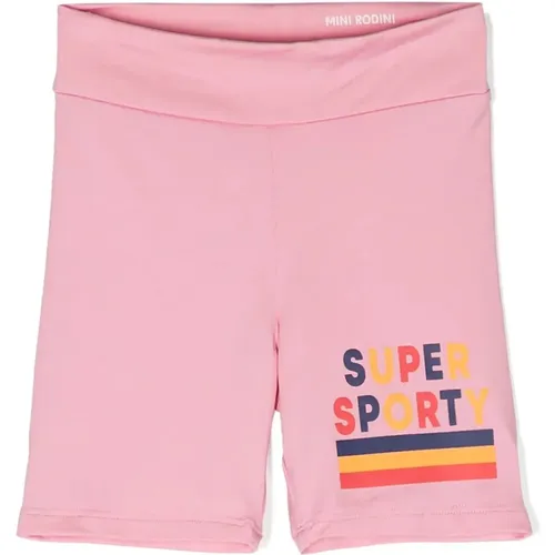 Rosa Sportliche Elastische Logo-Print-Shorts - Mini Rodini - Modalova