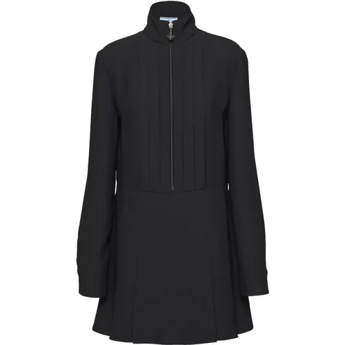 Dress Aw23 Triangle Logo Zipper , female, Sizes: S - Prada - Modalova