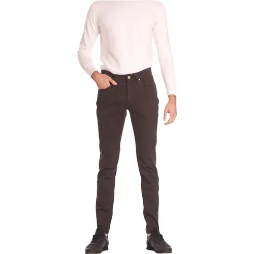 Slim Fit Dunkelbraune Jeans - Jeckerson - Modalova