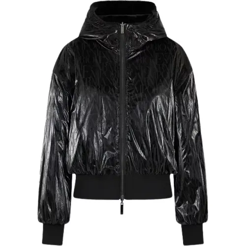 Reversible Hooded Jacket with Fur Effect , female, Sizes: S, XS, M - Emporio Armani - Modalova