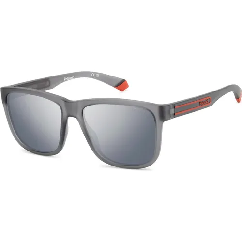 Matte Grey Sunglasses , male, Sizes: 57 MM - Polaroid - Modalova